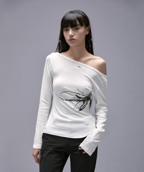 Ink Trace 2-Way V Neck Tee (25FTP-LSTS04)