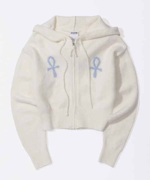 Ankh Boucle Knit Cardigan кремовый