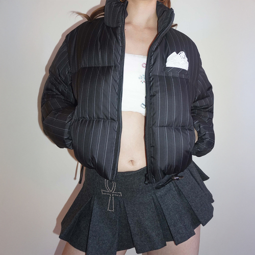 So Demure Cropped Puffer Down Faded чёрный