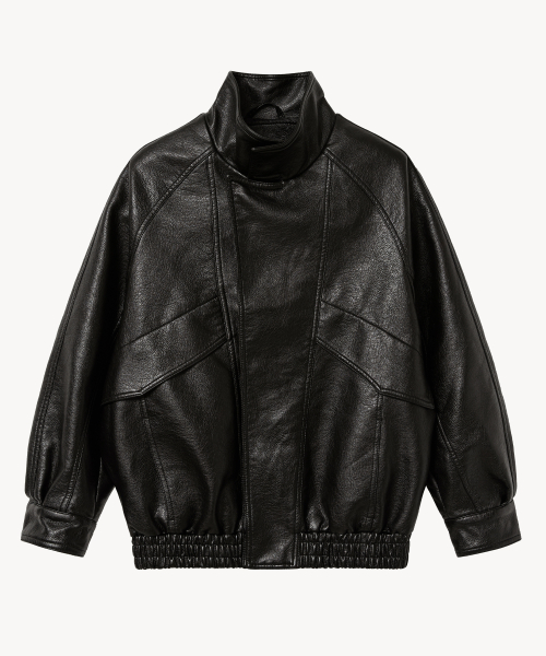 Винтажная кожаная куртка с потертостями 9209 (BLACK)