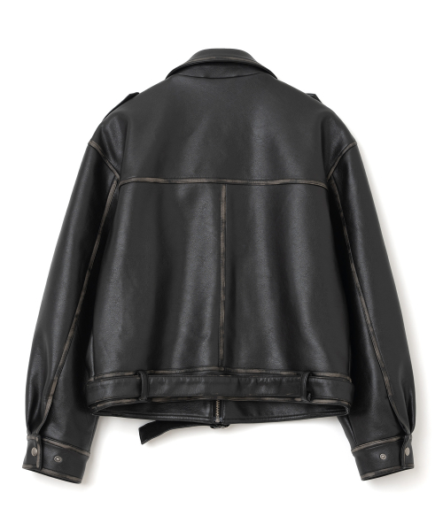 Кожаная куртка с ремнем (Black)