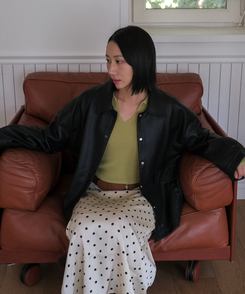 Loose Fit Faux Leather куртка чёрный