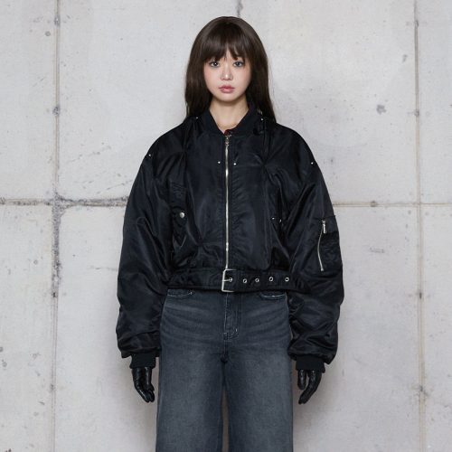 Куртка-бомбер PINCHED BLOUSON JACKET BLACK BR4WZ002