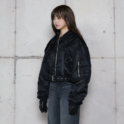 Куртка-бомбер PINCHED BLOUSON JACKET BLACK BR4WZ002