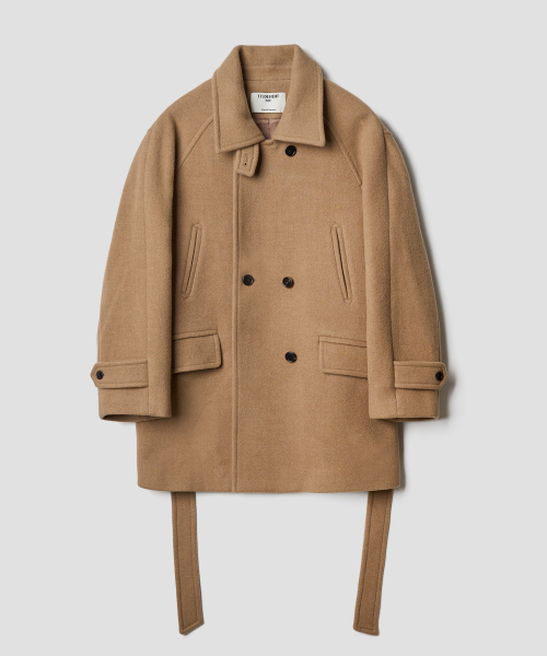 BELTED HIGHNECK шерстяной пальто CAMEL