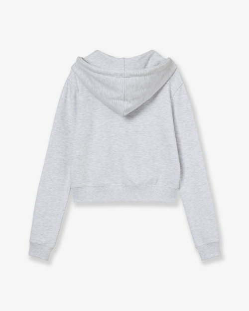 DOT SMALL LETTER CROP HOOD ZIP UP [LIGHT серый]