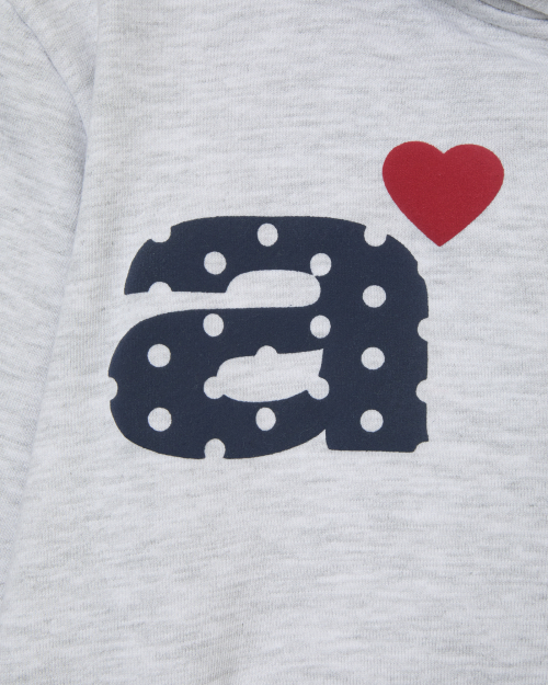DOT SMALL LETTER CROP HOOD ZIP UP [LIGHT серый]