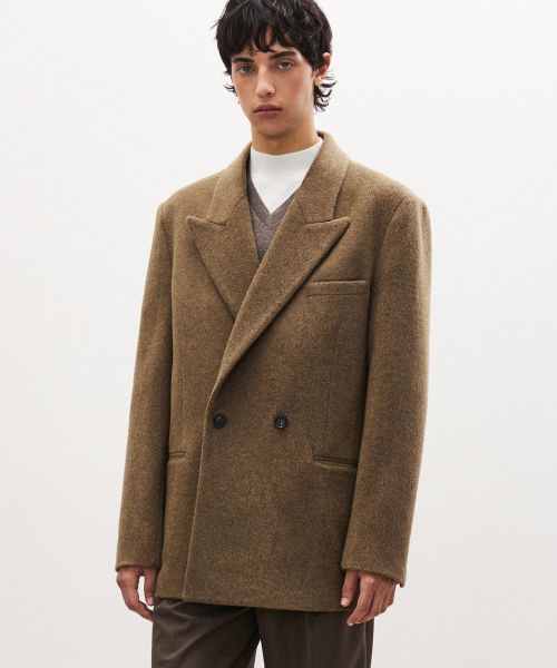 Полупальто из 100% шерсти Brown