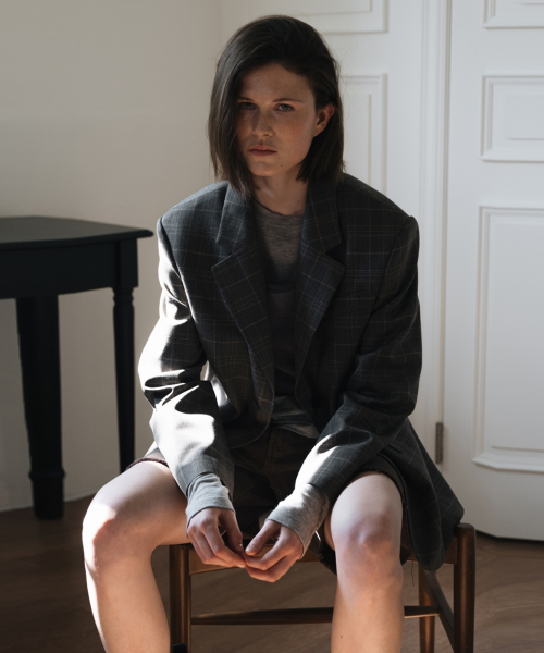 PREPPY CHECK шерстяной куртка серый