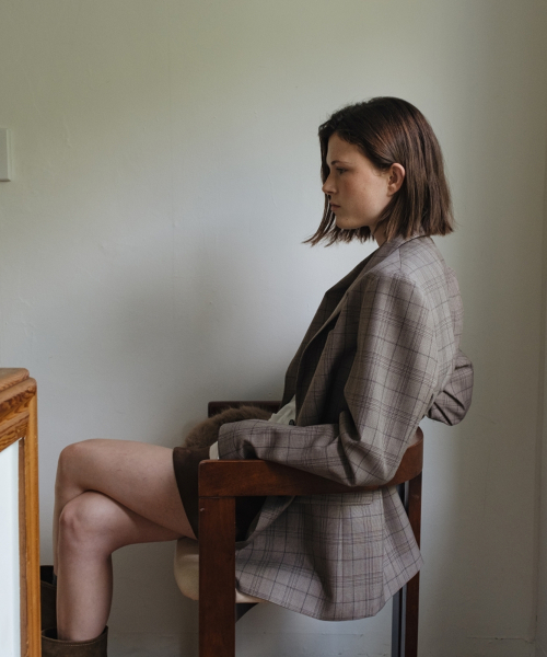 PREPPY CHECK шерстяной куртка бежевый