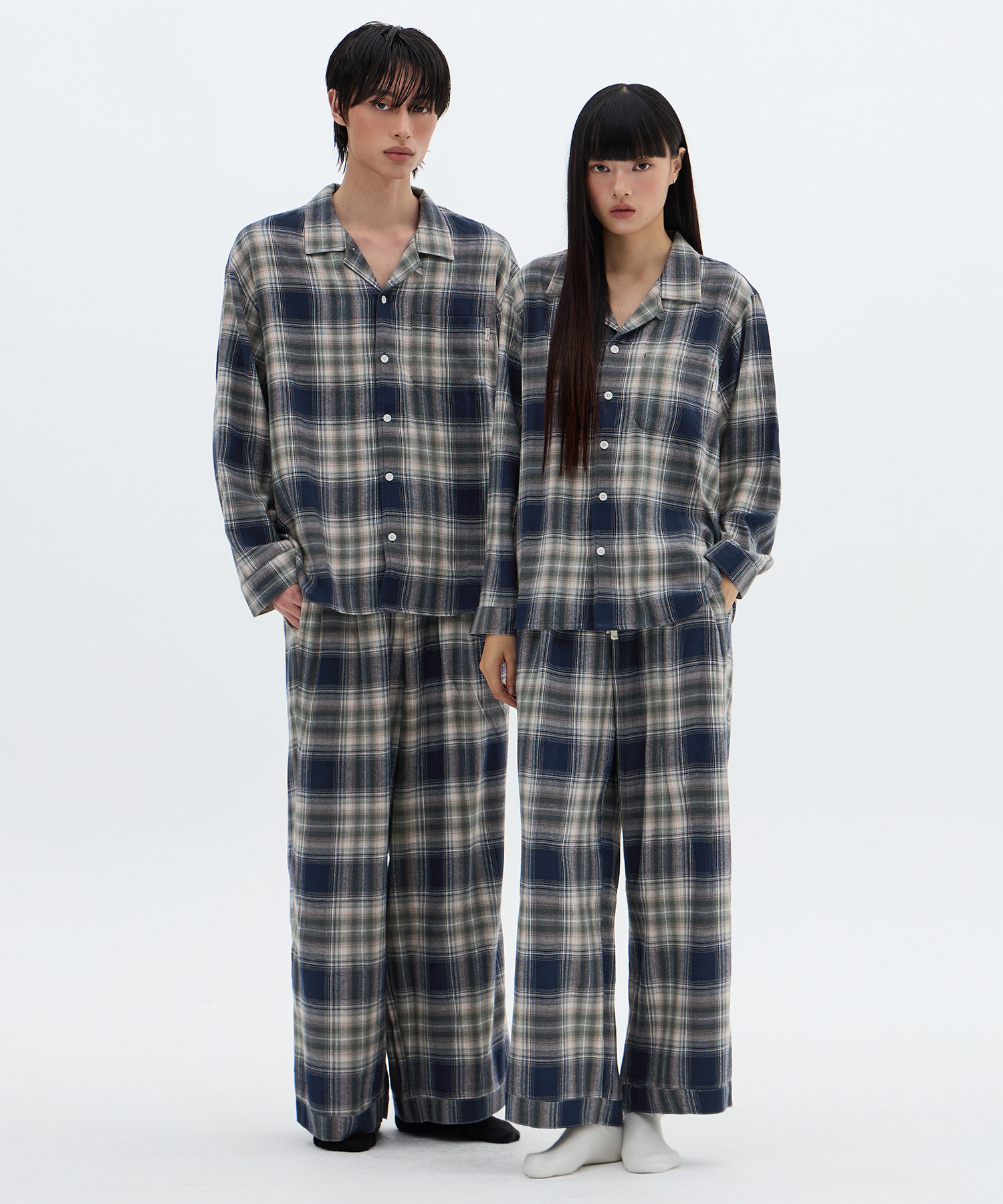 [SET]Cozy Check Pajama Set