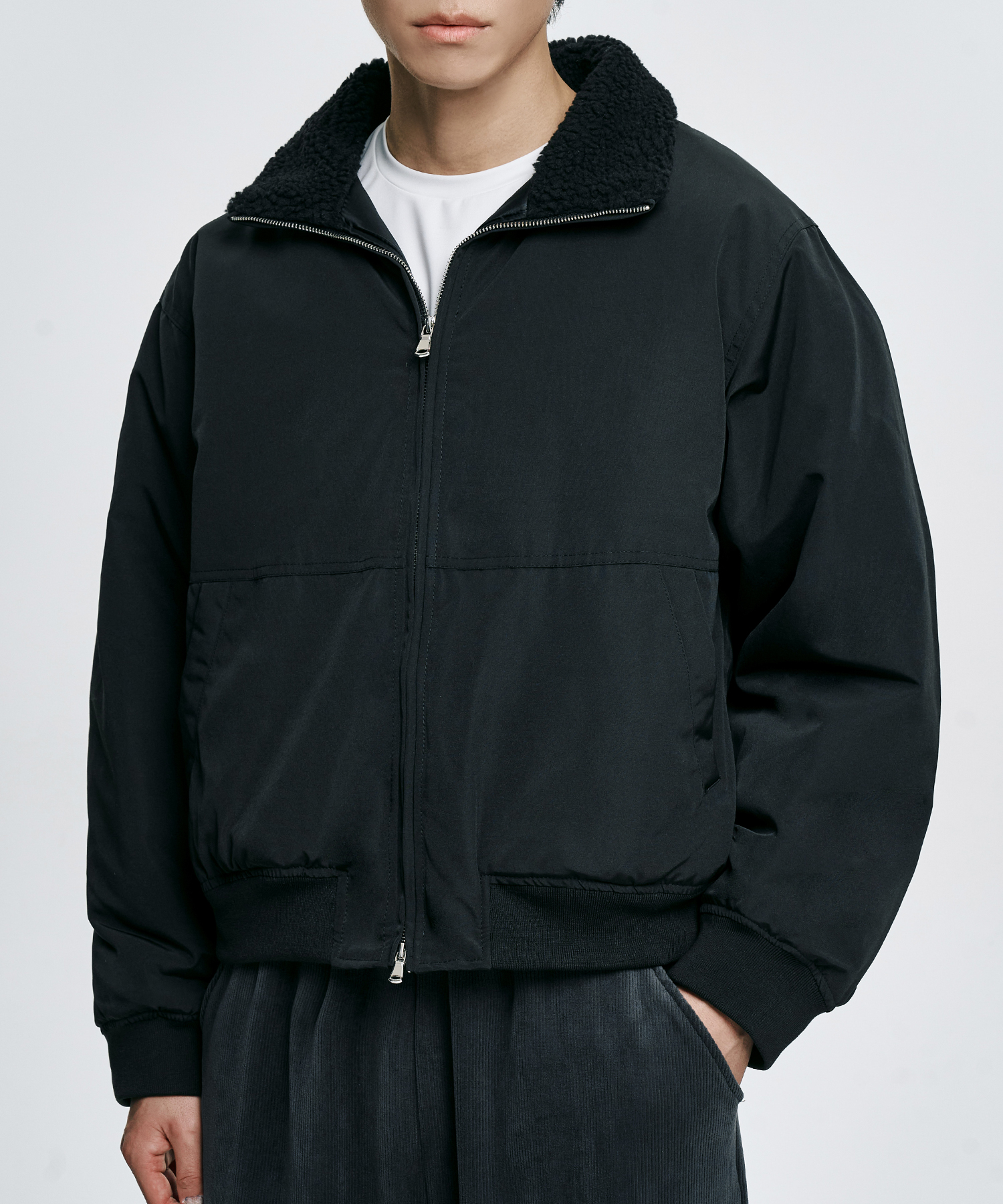 Collar оверсайз Fit Two-way Jumper [чёрный]