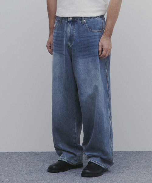 Широкие джинсы Essential (Washed Light Blue)