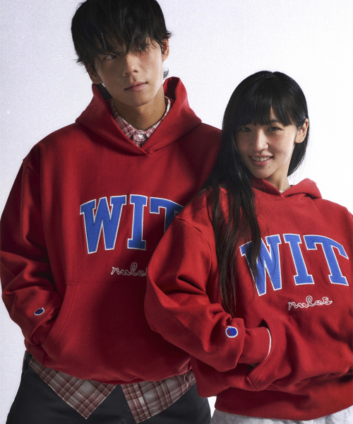 Худи Champion × BDNS Reverse Weave WIT Logo Red