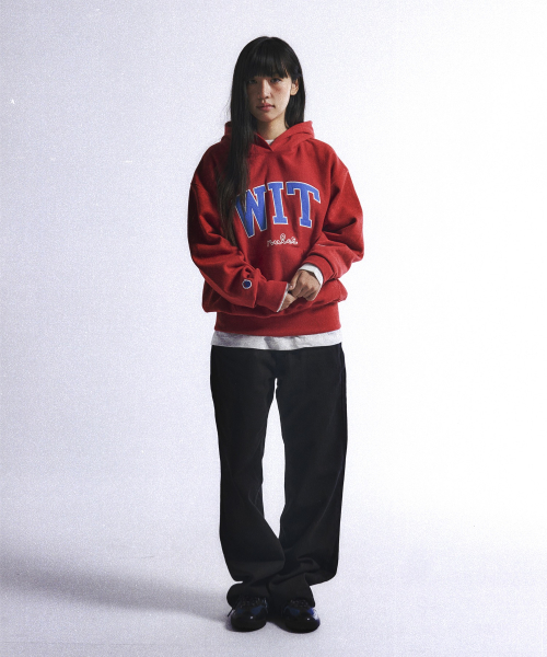 Худи Champion × BDNS Reverse Weave WIT Logo Red