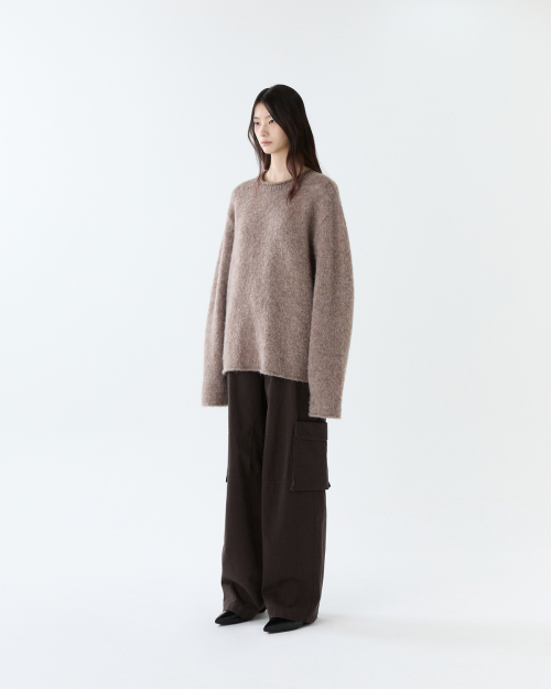 Washed хлопок cargo брюки / коричневый
