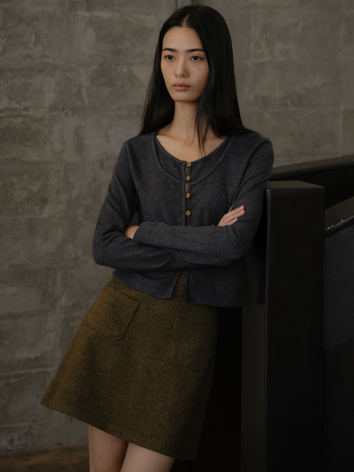 Button round neck кардиган [FRFA02CD03]_2color