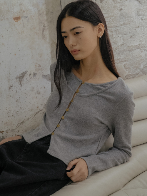 Button round neck кардиган [FRFA02CD03]_2color