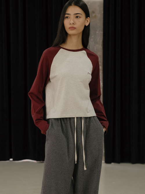 Raglan длинный рукав t-рубашка [FRFA02LT04]_2color