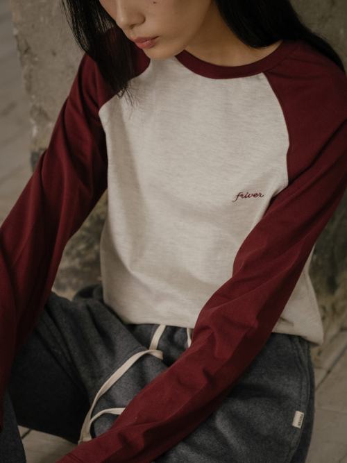 Raglan длинный рукав t-рубашка [FRFA02LT04]_2color