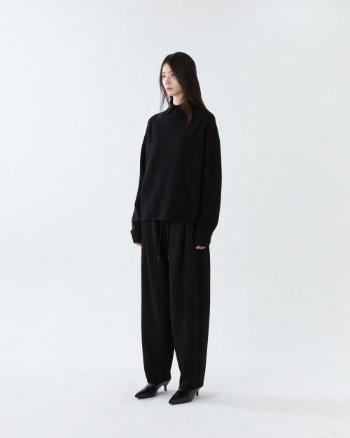 Knit tuck wide брюки / чёрный
