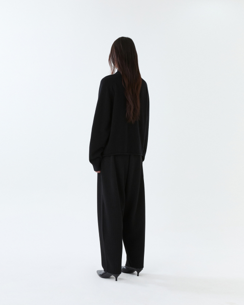 Knit tuck wide брюки / чёрный