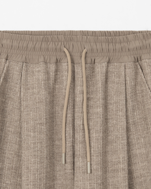 Knit tuck wide брюки / бежевый