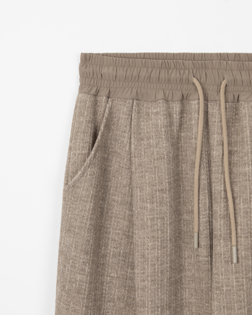 Knit tuck wide брюки / бежевый