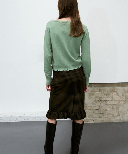 Кардиган из кашемира и шерсти с бахромой, Green