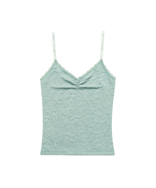FLOWER EMBOSSED SLEEVELESS MINT