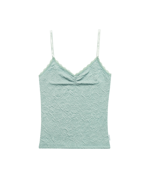 FLOWER EMBOSSED SLEEVELESS MINT