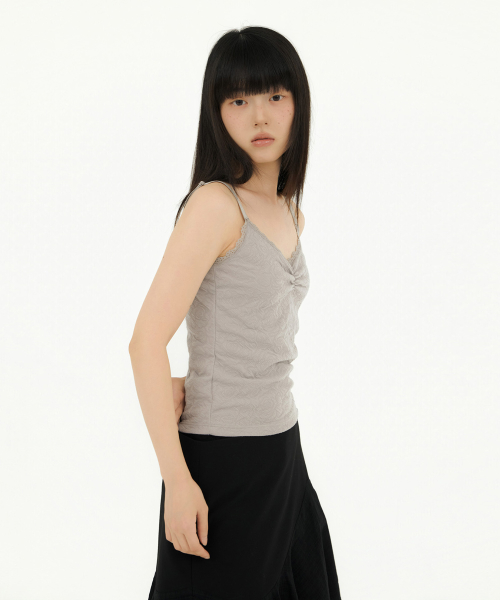 FLOWER EMBOSSED SLEEVELESS серый