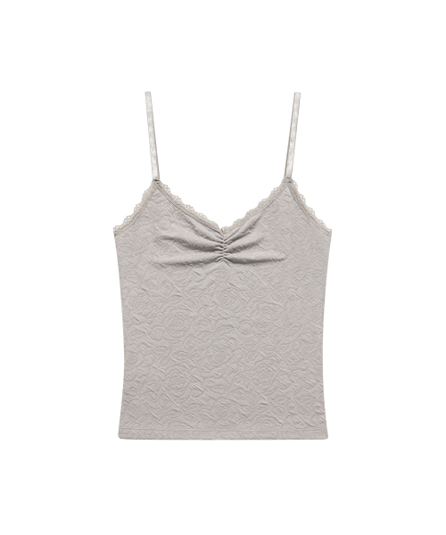 FLOWER EMBOSSED SLEEVELESS серый