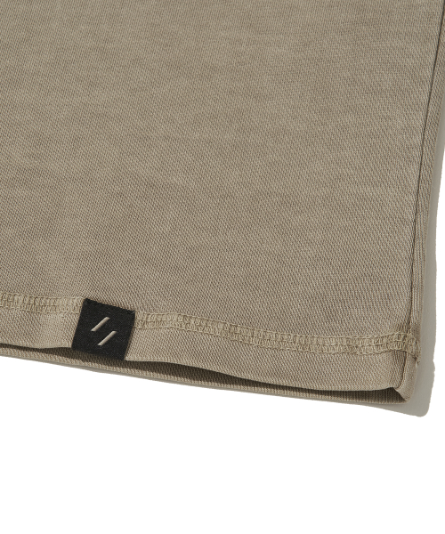 WELTER EXPERIMENT オーバーダイ トレイル スティッチ ロングスリーブ Tシャツ_BEIGE