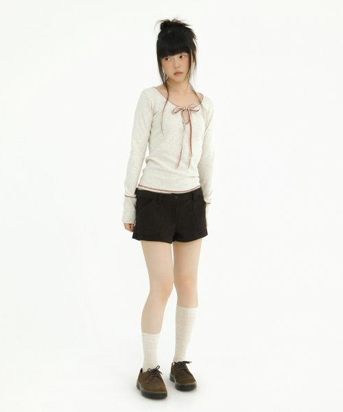 LOW CORDUROY SHORTS коричневый