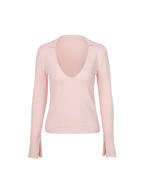 Bloom*Deep v-neck knit _ серый / розовый