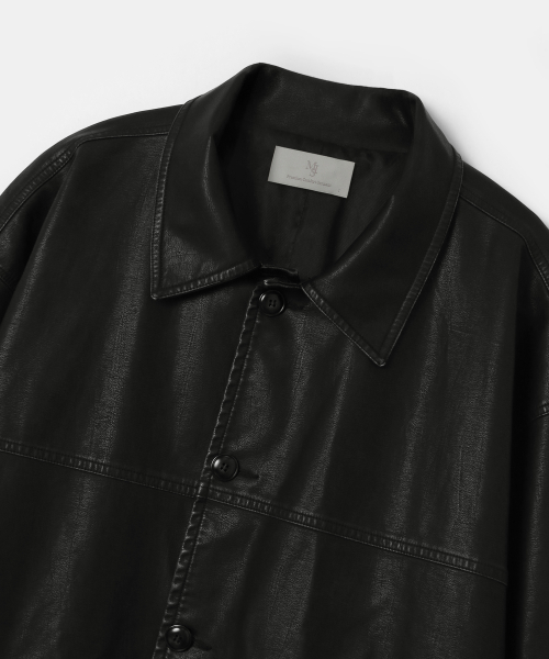 Кожаное автопальто VTG_Black