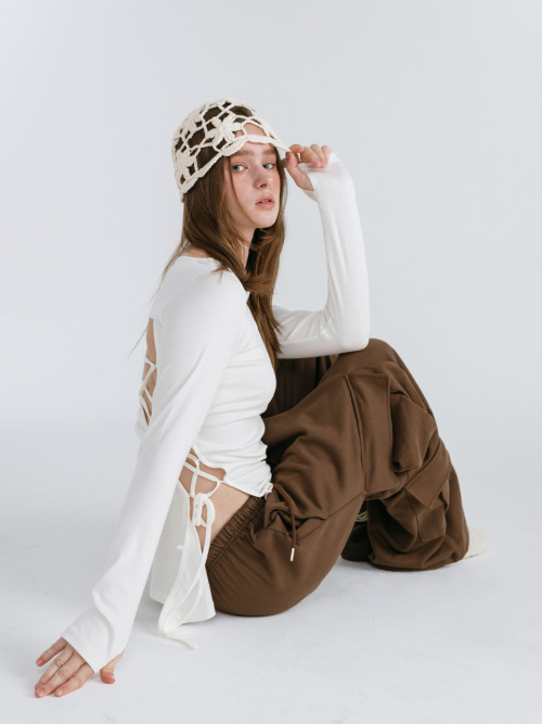 DOUBLE CARGO SWEATPANTS / BROWN