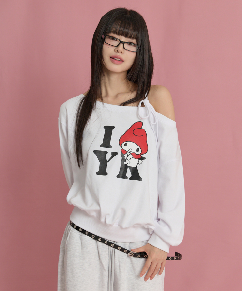 Свитшот My Melody YK с открытыми плечами White