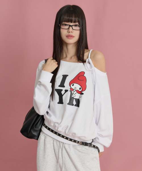 Свитшот My Melody YK с открытыми плечами White