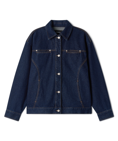 DIVIDE MINIMAL DENIM TRUCKER JACKET (INDIGO)