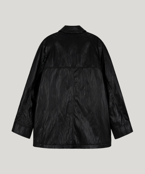 soft leather trench coat_black