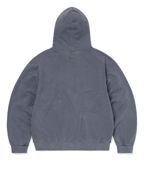 Waffle Lined Zip Up Hoodie Warm Blue