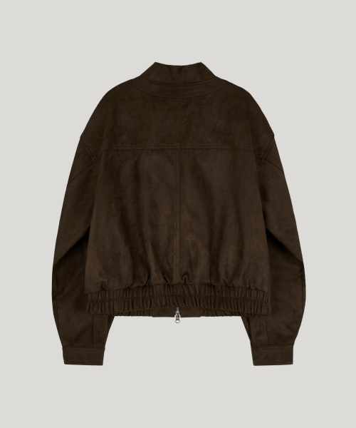 faux suede blouson_brown