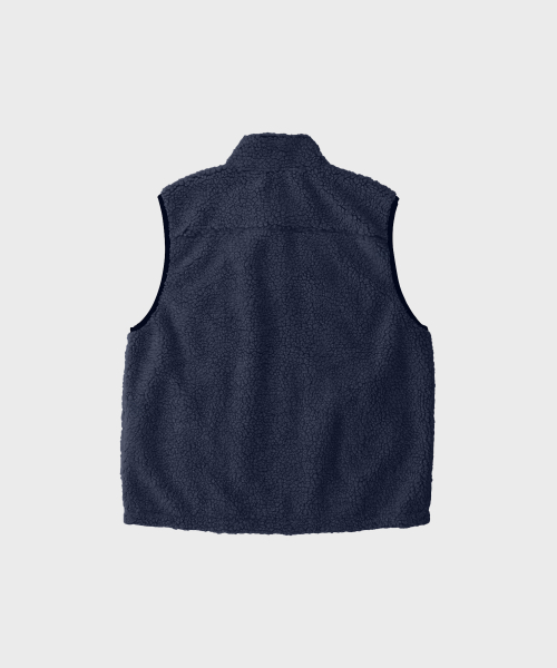 Двусторонний жилет из шерпы Navy / Grey