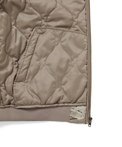 Quilted Hooded Jacket Beige
