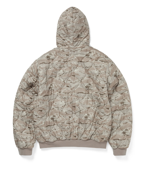 Quilted Hooded Jacket Beige
