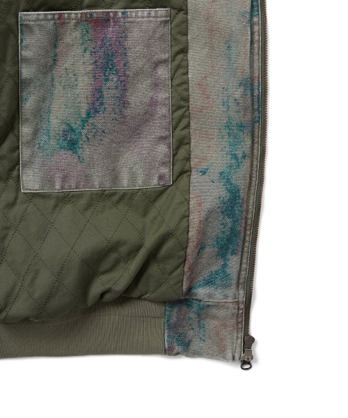 Blurred Hooded Jacket Olive