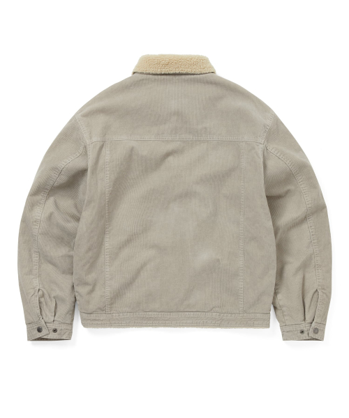 Sherpa Lined Corduroy Trucker Jacket Stone