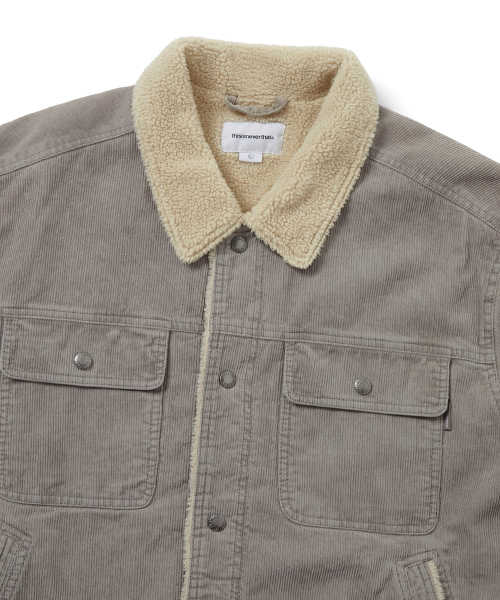 Sherpa Lined Corduroy Trucker Jacket Grey